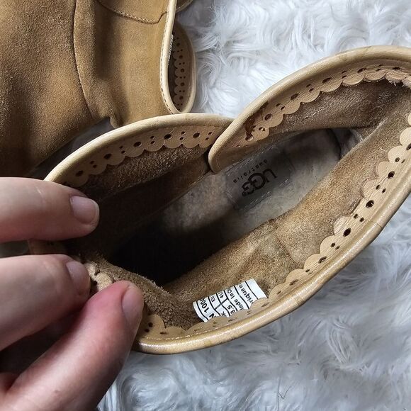 UGG Darling 1004367 Tan Suede Round Toe Pull On Ankle Boot Women's Size 10 - Picture 7 of 11